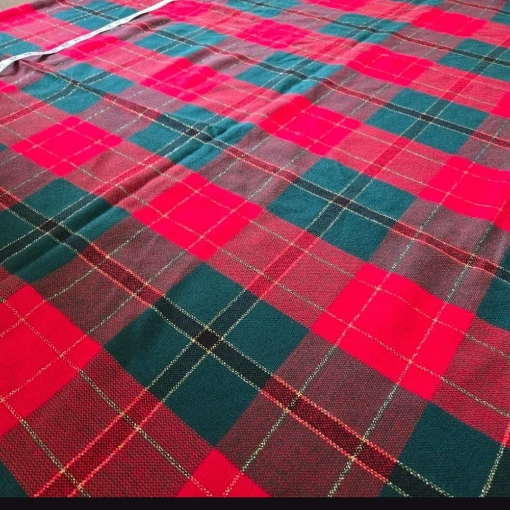 Vintage Red, Green, Gold Vintage Square tablecloth by Vera Neumann